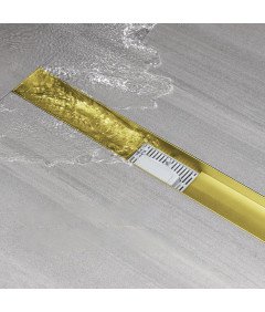 Sunrik Rynna Odpływ Prysznicowy 110 cm z Sitkiem i Syfonem Złota