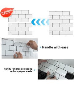 Płytki Ścienne Samoprzylepne Panele 20 Sztuk 30x15 cm 0.9 m² Białe Cegły