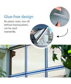 Folia Okienna Przeciwsłoneczna Lustrzana 90x200 cm Samoprzylepna Srebrna UV