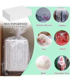 Opakowanie 10 Przezroczystych Plastikowych Torebek 100x152 cm Pyłoszczelne