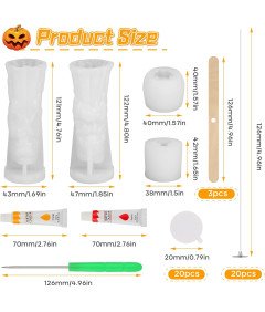 Silikonowe Formy na Świece 4 Sztuki na Halloween Zestaw do Tworzenia Świec