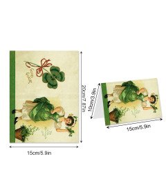 Kartki Okolicznościowe Dzień Świętego Patryka 24 Sztuki 15x20cm z Kopertami