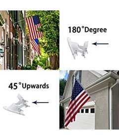 Maszt na Flagę Aluminiowy 40-150 cm Uchwyt i Pierścienie Obrotowe Srebrny