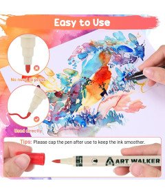 Markery Akrylowe 24 Kolory Podwójna Końcówka do Szkicowania Malowania DIY