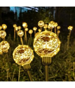 SALCAR Lampy Solarne LED Ogrodowe 2 Sztuki 600 mAh 8 Trybów Wodoodporne