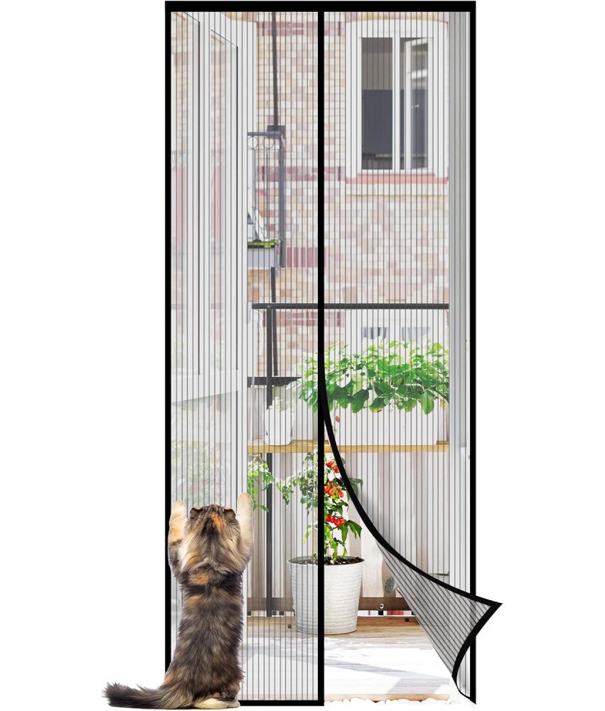 Sekey Moskiteira Magnetyczna na Drzwi 110x220 cm Przeciw Owadom Czarna