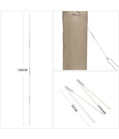 Sekey Pokrowiec na Parasol 160x62 cm Oxford 600D Wodoodporny UV Brązowy