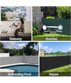 Sekey Osłona Balkonowa 75x300 cm Czarna 220 g/m² z Oczkami i Opaskami