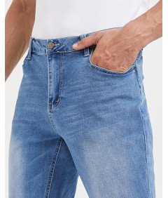 Zylioo Spodnie Męskie Jeansy Slim Fit Długie Wygodne Granatowe Rozmiar 34