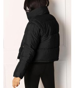 Cicy Bell Ženska puhovka s snemljivimi rokavi Black XXL