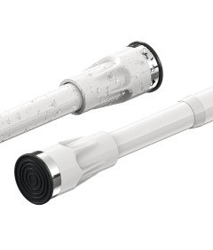 Drążek Teleskopowy do Zasłony Prysznicowej 177-223 cm z Przyssawkami Biały