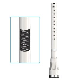 Drążek Teleskopowy do Zasłony Prysznicowej 177-223 cm z Przyssawkami Biały