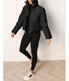 Cicy Bell Ženska puhovka s snemljivimi rokavi Black XXL