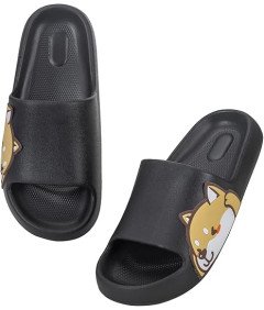 Waysoland Klapki Kapcie Uniseks Antypoślizgowe Czarne Rozmiar 42-43