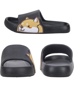 Waysoland Klapki Kapcie Uniseks Antypoślizgowe Czarne Rozmiar 42-43