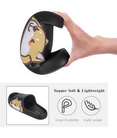 Waysoland Klapki Kapcie Uniseks Antypoślizgowe Czarne Rozmiar 42-43