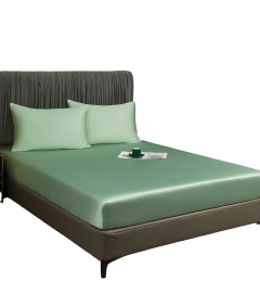 Prześcieradło z Gumką 90x180x30 cm Gładkie Oddychające Eleganckie Zielone