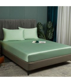 Prześcieradło z Gumką 90x180x30 cm Gładkie Oddychające Eleganckie Zielone