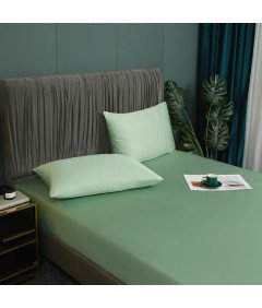 Prześcieradło z Gumką 90x180x30 cm Gładkie Oddychające Eleganckie Zielone