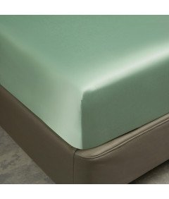 Prześcieradło z Gumką 90x180x30 cm Gładkie Oddychające Eleganckie Zielone