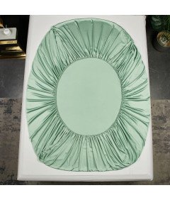Prześcieradło z Gumką 90x180x30 cm Gładkie Oddychające Eleganckie Zielone