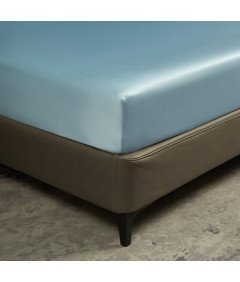 Prześcieradło z Gumką 90x200x30 cm Gładkie Oddychające Eleganckie Błękitne