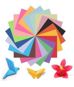 Moinkerin Papier Origami 300 Arkuszy 15x15 cm 70 g/m² 20 Kolorów Dwustronny