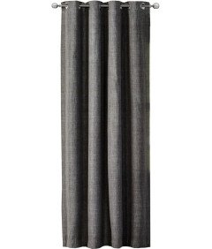 Zasłona Okienna Zaciemniająca o Wyglądzie lnu z Oczkami 245 x 140 Szara