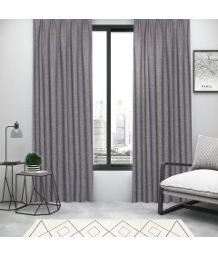 Zasłona Okienna Zaciemniająca o Wyglądzie lnu z Oczkami 245 x 140 Szara