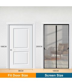 Magnetyczna Moskitiera do Drzwi 100x200 cm Ochrona przed Owadami Czarna