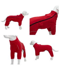 Kurtka Ubranko dla Psa Kamizelka Polarowa Ciepła na Zimę Czerwona 4XL