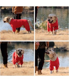 Kurtka Ubranko dla Psa Kamizelka Polarowa Ciepła na Zimę Czerwona 4XL