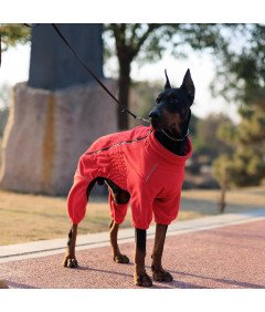 Kurtka Ubranko dla Psa Kamizelka Polarowa Ciepła na Zimę Czerwona 4XL