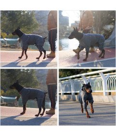 Kurtka Ubranko dla Psa Kamizelka Polarowa Ciepła na Zimę Szara 3XL