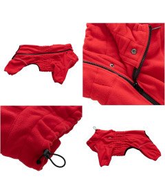 Kurtka Ubranko dla Psa Kamizelka Polarowa Ciepła na Zimę Czerwona 3XL