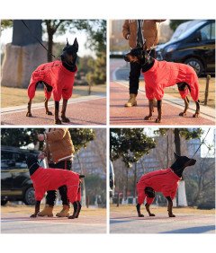 Kurtka Ubranko dla Psa Kamizelka Polarowa Ciepła na Zimę Czerwona 3XL