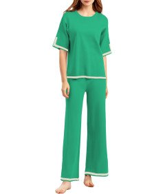 Zestaw Damski Kombinezon Dwuczęściowy Wygodny Komplet Jeden Rozmiar Zielony