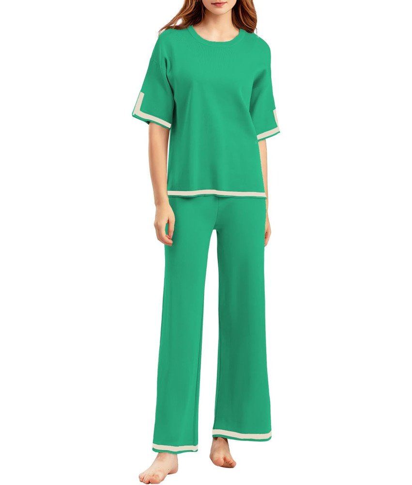 Zestaw Damski Kombinezon Dwuczęściowy Wygodny Komplet Jeden Rozmiar Zielony