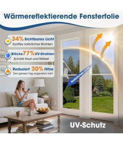 Folia Okienna Lustrzana UV 75x300 cm Termiczna Samoprzylepna Jednostronna