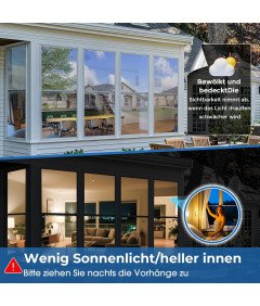 Folia Okienna Lustrzana UV 75x300 cm Termiczna Samoprzylepna Jednostronna