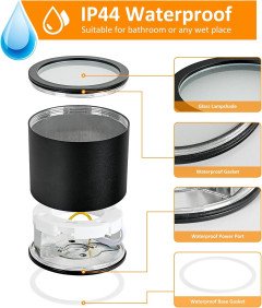 Glenlux Reflektor Sufitowy Lampa LED GX53 9W IP44 3 Barwy Światła Czarny