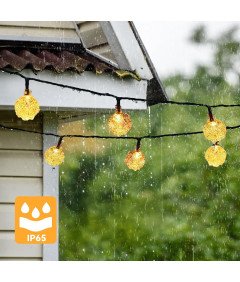 Lampki Solarne Girlanda 10m 65 Diod Kule LED 8 Trybów Wodoodporne IP65