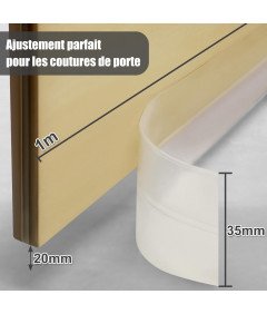 Uszczelka do Drzwi i Okien Samoprzylepna Gumowa 3,5 cm x 8 m Przezroczysta