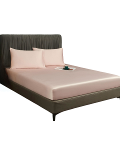 Prześcieradło z Gumką 90x200x30 cm Gładkie Oddychające Eleganckie Różowe