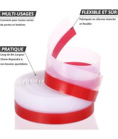 Uszczelka do Drzwi i Okien Samoprzylepna Gumowa 3,5 cm x 8 m Przezroczysta