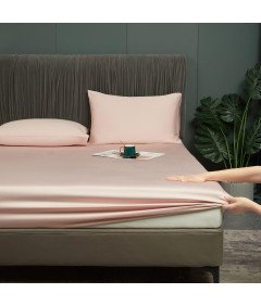 Prześcieradło z Gumką 90x200x30 cm Gładkie Oddychające Eleganckie Różowe