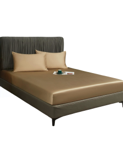 Prześcieradło z Gumką 140x200x30 cm Gładkie Oddychające Eleganckie Brązowe