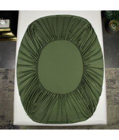 Prześcieradło z Gumką 140x200x30 cm Gładkie Oddychające Eleganckie Oliwkowe