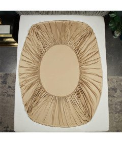 Prześcieradło z Gumką 140x200x30 cm Gładkie Oddychające Eleganckie Brązowe