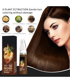 Szampon Farbujący Brązowy Długotrwały Kolor Szczotka z Aplikatorem 200 ml